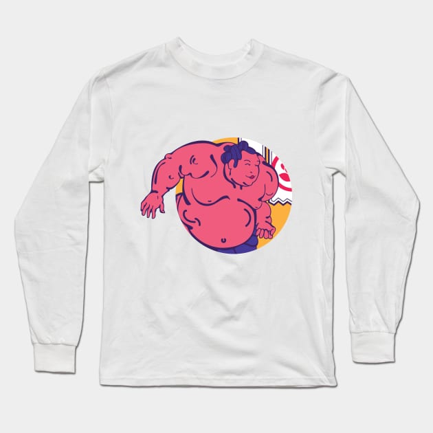 Sumo Wrestler Long Sleeve T-Shirt by Aditi Kamat